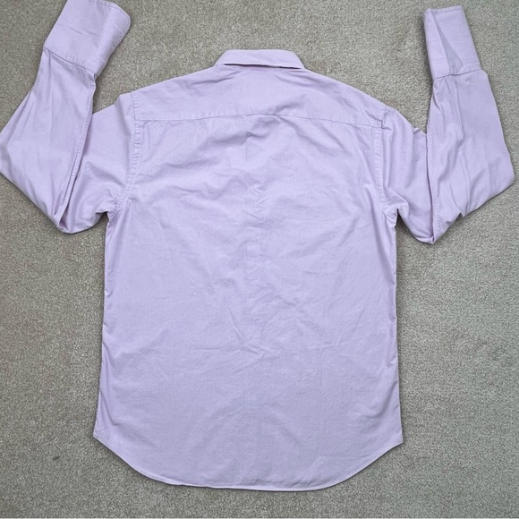 Armani Shirt Adult Neck 16 Large Purple Button Up Striped Double Cuff Luxury Men - Picture 13 of 14